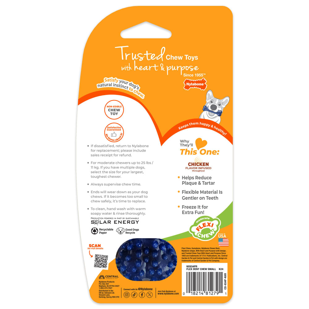 Nylabone Dental Chew Bone Chicken Regular — empaque reverso