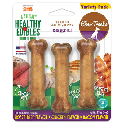 Nylabone | Healthy Edibles Longer Lasting Roast Beef-Chicken-Bacon