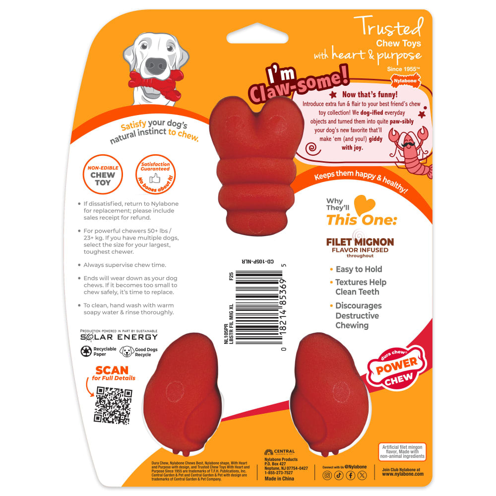 Nylabone Power Chew Lobster Souper — empaque reverso