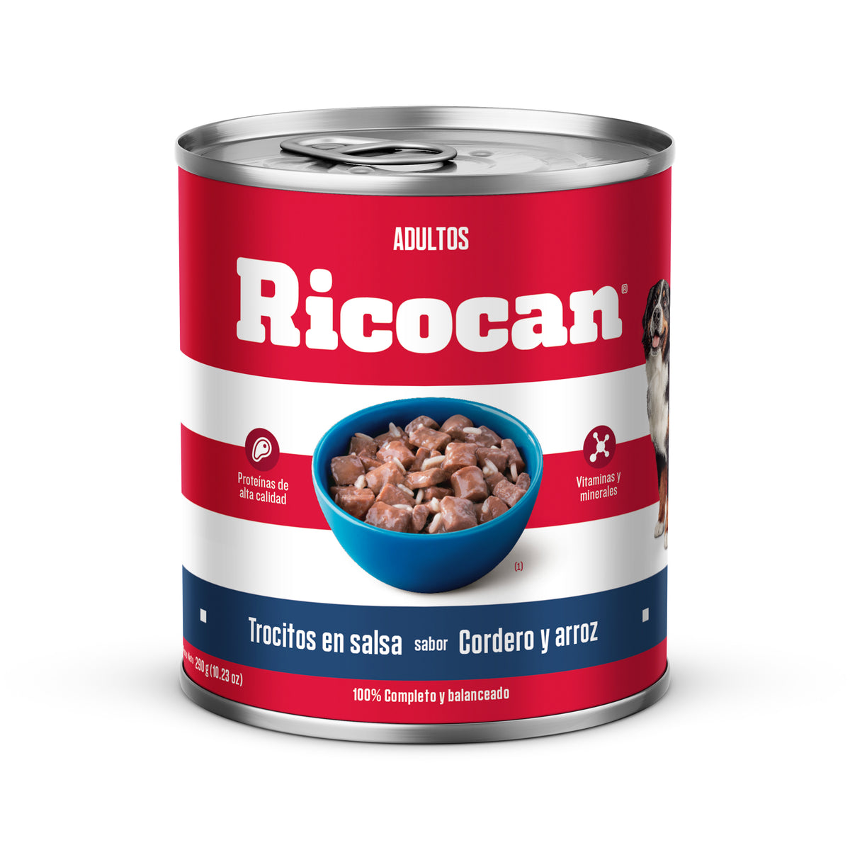 Ricocan | Trocitos en salsa sabor cordero y arroz, adultos (lata)