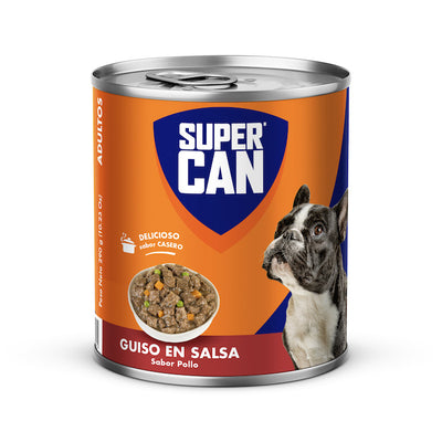 Supercan | Guiso en Salsa sabor pollo, perros adultos (lata)