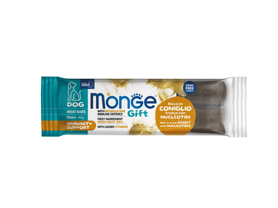 Monge Gift Meat Bars Immunity Support conejo · envase frontal