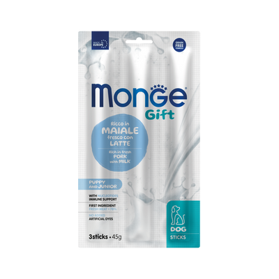Monge Gift Sticks cachorro cerdo y leche