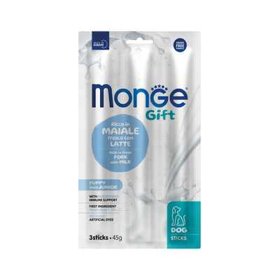 Monge Gift Sticks cachorro cerdo y leche
