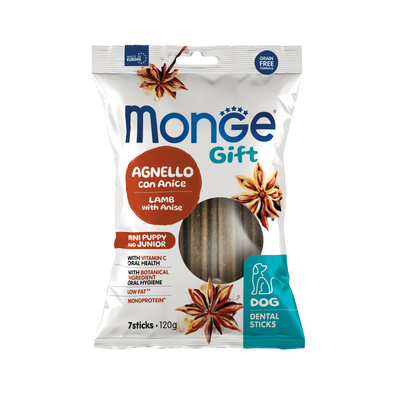 Monge Gift Dental Sticks cachorro Mini cordero y anis