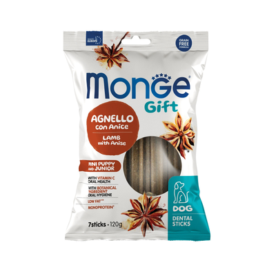 Monge Gift Dental Sticks cachorro Mini cordero y anis
