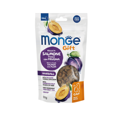Monge Gift Meat Minis hairball salmon y ciruela