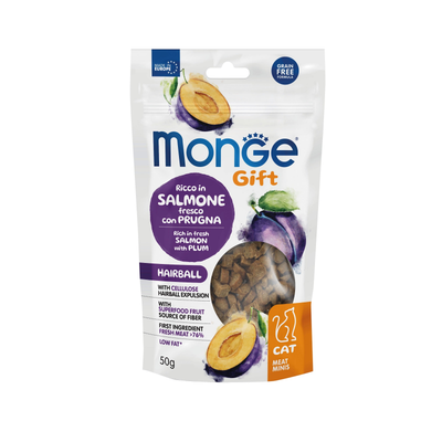 Monge Gift Meat Minis hairball salmon y ciruela