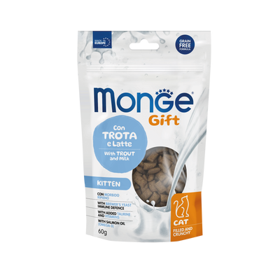 Monge Gift crujientes gatito trucha y leche