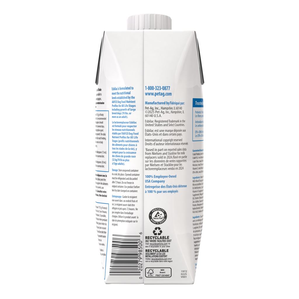 PetAg Esbilac Liquid — reverso