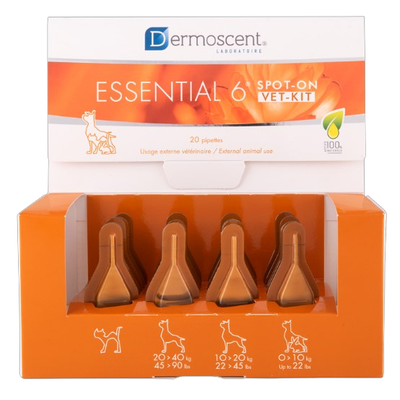Dermoscent Essential 6 Spot-On Vet Kit, expositor de 20 pipetas