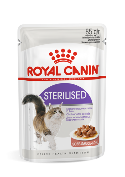 ROYAL CANIN | Alimento húmedo para gatos adultos Sterilized (Pack de 12 bolsitas de 85g)