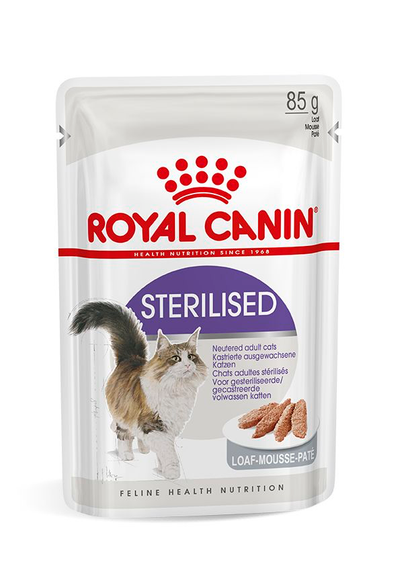 ROYAL CANIN | Alimento húmedo para gatos adultos Sterilized (Pack de 12 bolsitas de 85g)