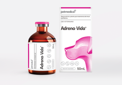 Adrena-Vida adrenalina 1 mg/ml 50 ml · frasco y caja (diseño actual)