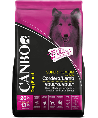 Canbo Adultos Razas Medianas y Grandes con cordero – empaque frontal