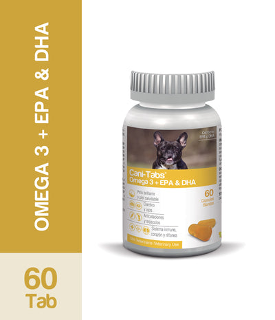 Agrovet Market | Cani-Tabs Omega 3 + EPA & DHA aceite de pescado en cápsulas para perros – Frasco x 60 cápsulas