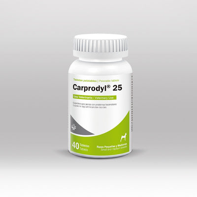 Agrovet Market | Carprodyl carprofeno tabletas antiinflamatorias para perros – 25 mg · frasco x 20 tabletas