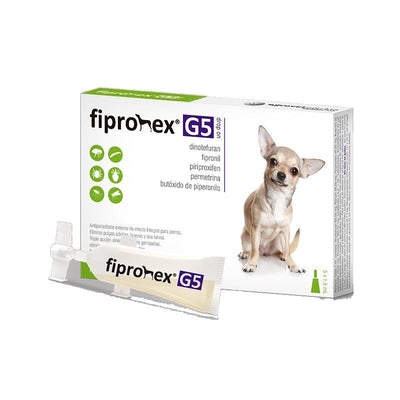 Agrovet Market | Fipronex G5 Drop On pipetas antipulgas y antigarrapatas para perros (caja x 5) – Perros de 1,5 a 10 kg · pipetas de 1,5 mL, Perros de 10 a 20 kg · pipetas de 3 mL, Perros de 20 a 40 kg · pipetas de 6 mL, Perros de 40 a 60 kg · pipetas de 9 mL