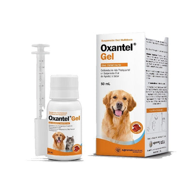 Agrovet Market | Oxantel Gel oxibendazol + praziquantel suspensión oral antiparasitaria para perros y gatos – Jeringa de 2 ml, Jeringa de 5 ml, Jeringa de 10 ml, Frasco de 50 ml