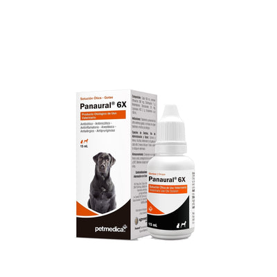 Agrovet Market | Panaural 6X solución ótica en gotas para otitis de perros y gatos 15 ml – 15 ml