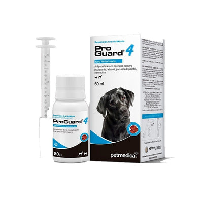 Agrovet Market | ProGuard 4 antiparasitario interno en suspensión oral para perros y gatos – Jeringa de 2 ml, Jeringa de 5 ml, Jeringa de 10 ml, Frasco de 50 ml
