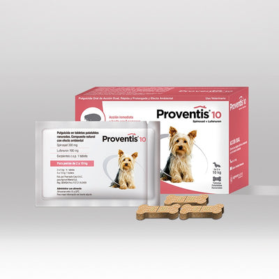 Agrovet Market | Proventis spinosad + lufenurón tabletas antipulgas para perros (caja x 6) – Proventis 10 · perros de 2 a 10 kg