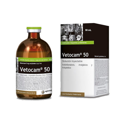 Agrovet Market | Vetocam 50 meloxicam 5 mg/ml solución inyectable antiinflamatoria para perros y gatos 50 ml – 50 ml