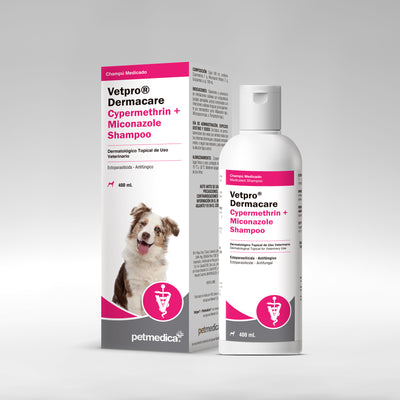 Agrovet Market | Vetpro Dermacare shampoo con cipermetrina y miconazol para perros 400 ml – 400 ml