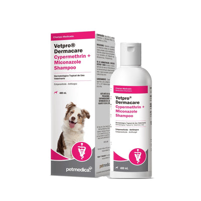 Agrovet Market | Vetpro Dermacare shampoo con cipermetrina y miconazol para perros 400 ml – 400 ml