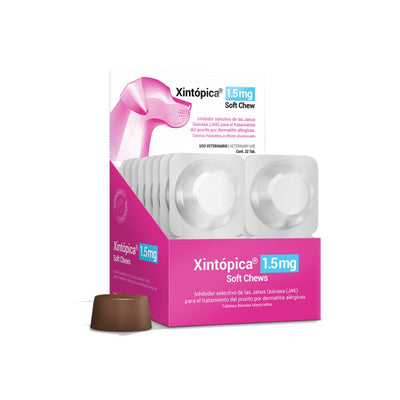 Agrovet Market | Xintópica oclacitinib tabletas masticables antipruriginosas para perros (caja x 32) – 1,5 mg · caja x 32 tabletas
