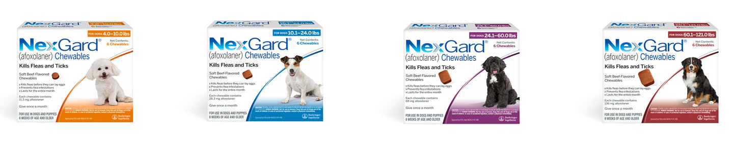 NexGard - gama de concentraciones