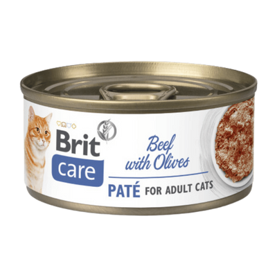 Brit Care Cat paté de res con aceitunas · lata de 70 g