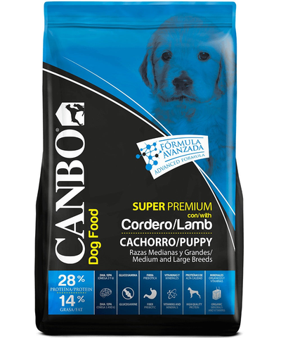 Canbo Cachorros Razas Medianas y Grandes con cordero – empaque frontal