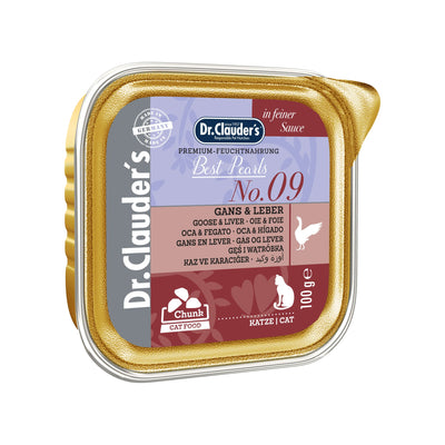 Dr.Clauder’s Best Pearls N.º 9, ganso e hígado para gatos · bandeja de 100 g