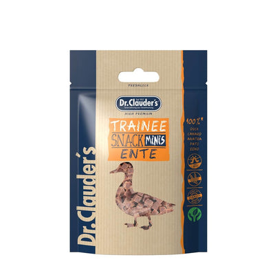 Dr.Clauder’s Trainee Snack Minis, pato para perros y gatos · empaque de 50 g