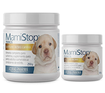 Drag Pharma MamiStop Perros sustituto lácteo canino · envases frontales