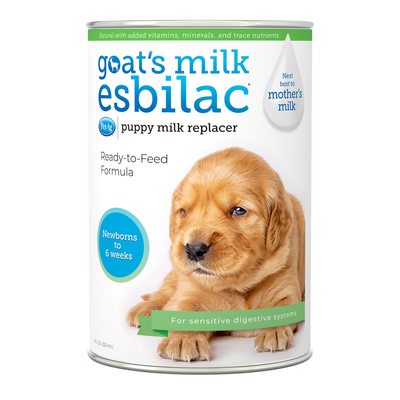 Esbilac Goat's Milk leche de cabra líquida para cachorros · envase frontal (lata de 325 ml)