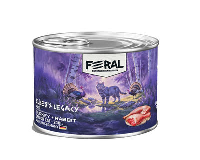 Feral | Alimento húmedo para gatos pavo con conejo — 200g