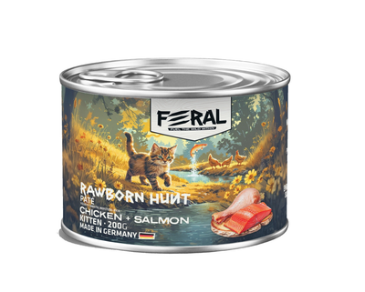 Feral alimento húmedo para gatitos pollo con salmón