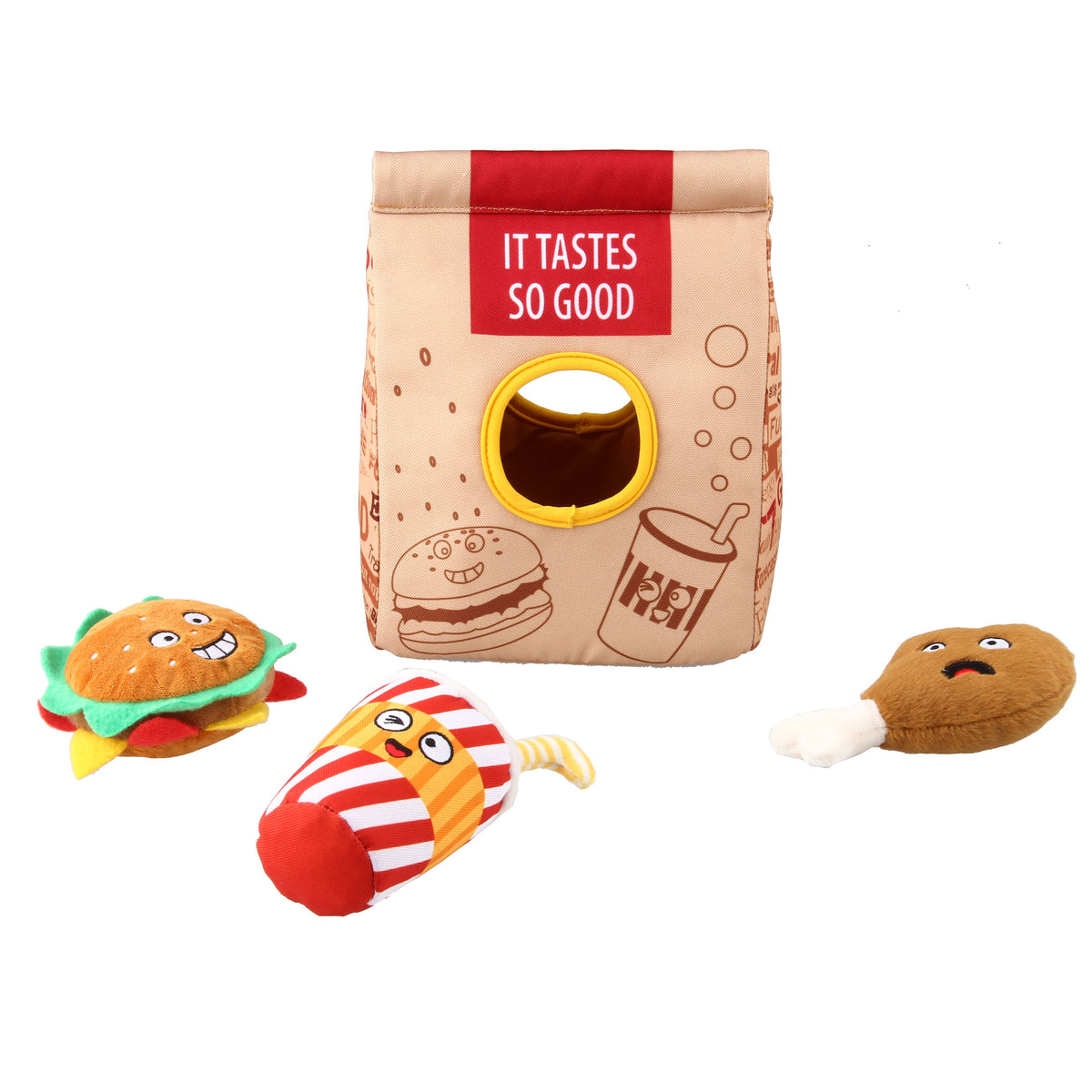 GiGwi Hide N’ Seek | Bolsa interactiva Fast Food para perros — imagen oficial adicional