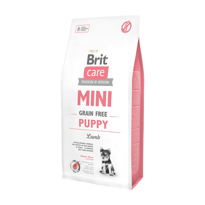 Brit Care Mini Grain Free Puppy Lamb — envase oficial referencial