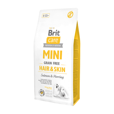 Brit Care Mini Grain Free Hair & Skin — envase oficial referencial