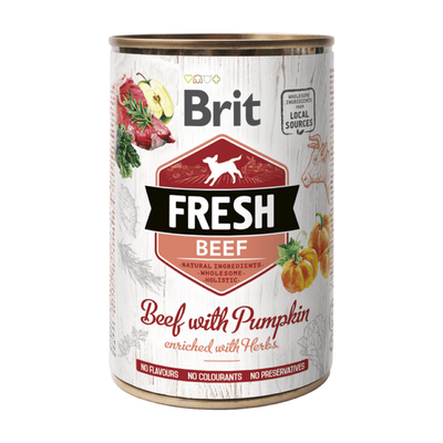 Brit Fresh can Beef with Pumpkin — envase oficial referencial