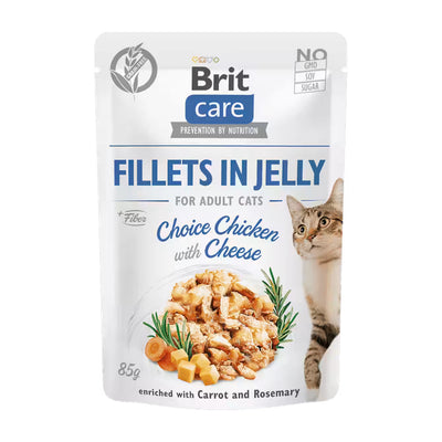 Brit Care | Filetes de pollo y queso en gelatina para gatos adultos