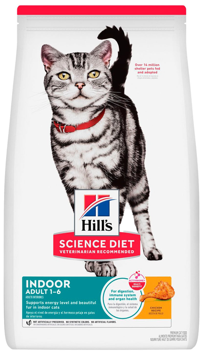 Hill's Science Diet | Alimento seco para gatos adultos Adult Indoor. Receta de pollo