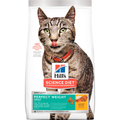 Hill's Science Diet | Alimento seco para gatos adultos Adult Perfect Weight. Receta de pollo
