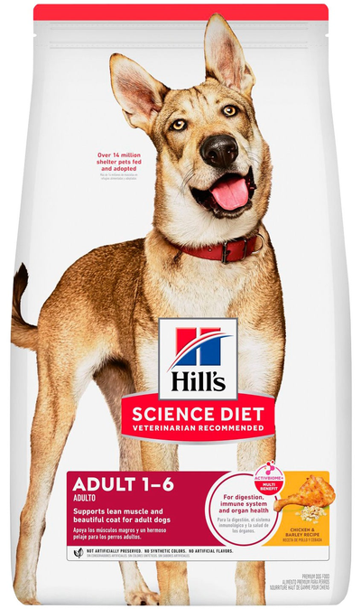 Hill's Science Diet | Alimento seco para perros adultos Adult. Receta de pollo y cebada.