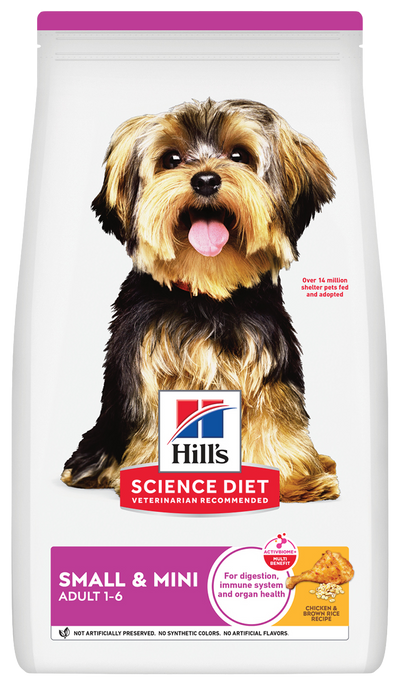 Hill's Science Diet | Alimento seco para perros adultos Adult Small & Mini. Receta de pollo y arroz.
