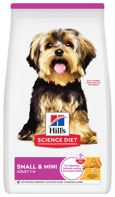 Hill's Science Diet | Alimento seco para perros adultos Adult Small & Mini. Receta de pollo y arroz.