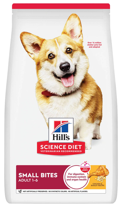 Hill's Science Diet | Alimento seco para perros adultos Small Bites. Receta de pollo y cebada